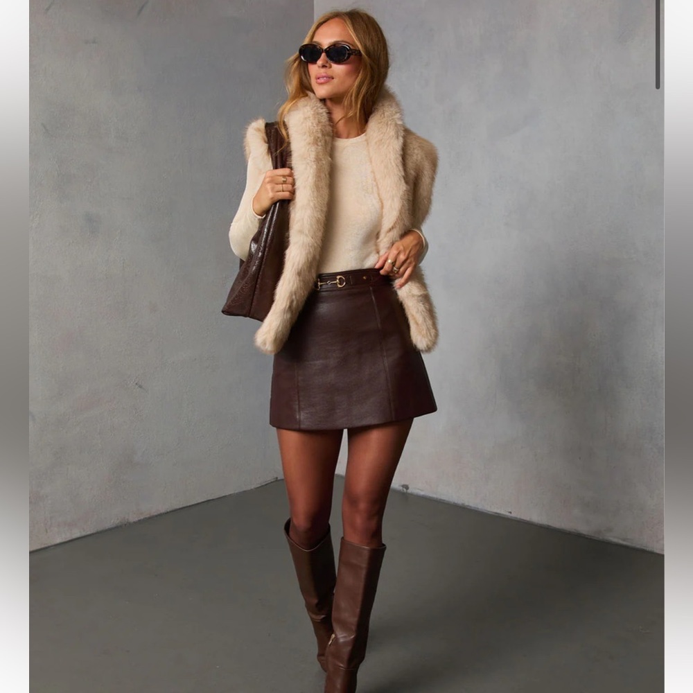 Vici Elowen Sage Faux Fur Vest